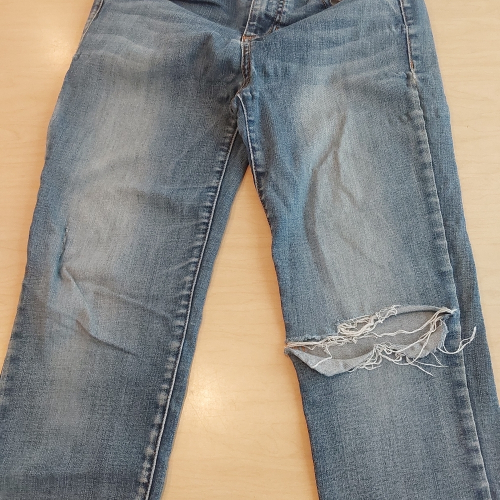 Sneak Peek Light Blue Skinny Distressed Mid Rise Jeans Juniors Size 9 - Picture 3 of 4